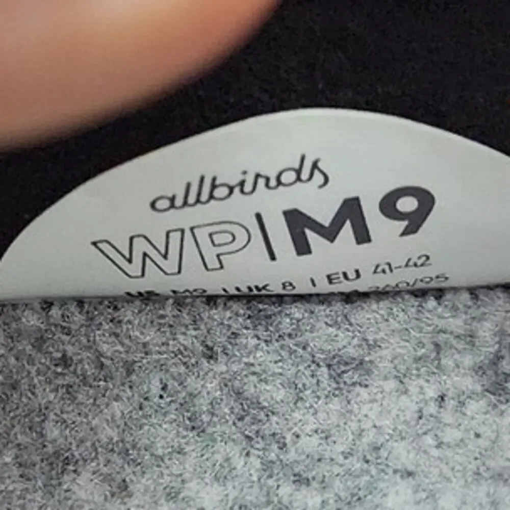 Allbirds WP Wool Pipers Black‎ And White Wool Washable Sneakers Size 9
